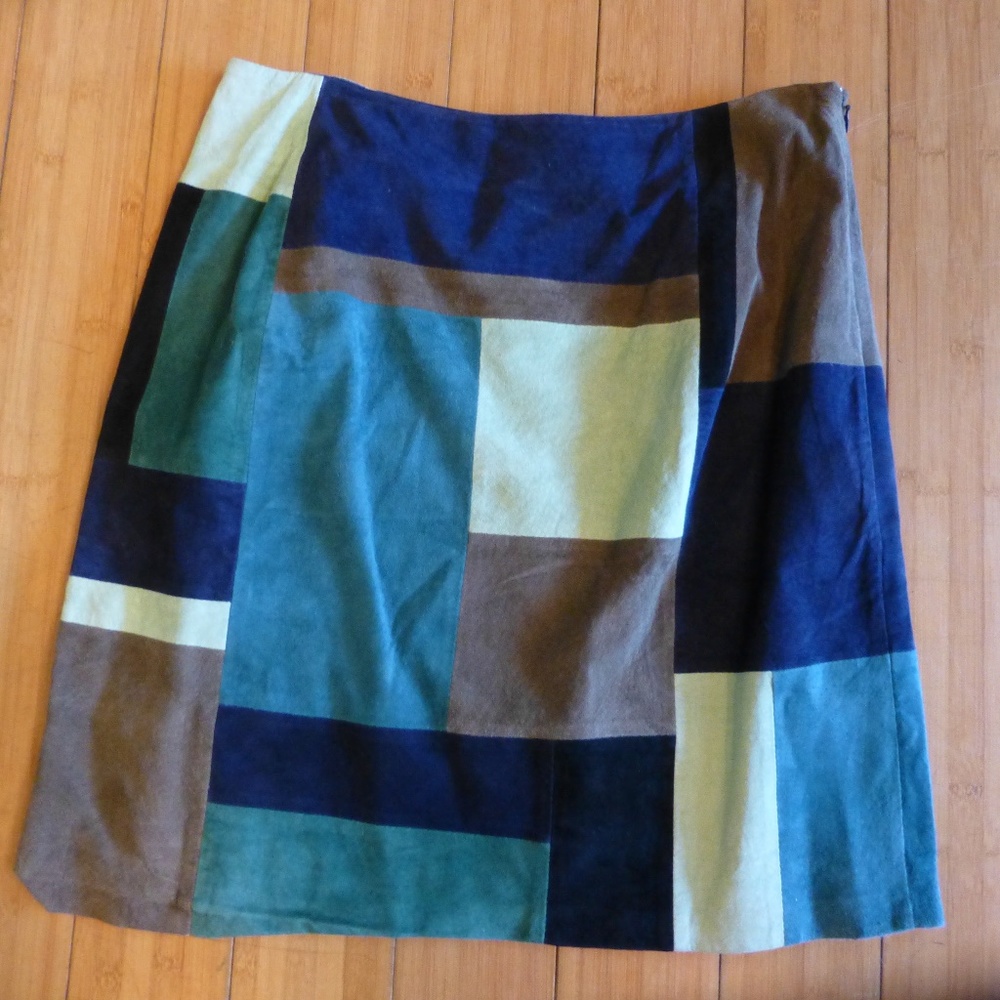 ALFANI petite suede patchwork skirt 14p